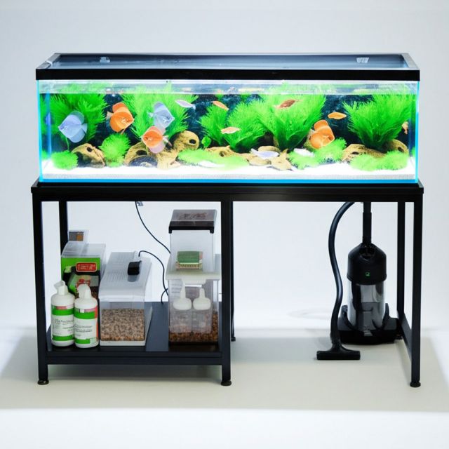 Kệ để hồ thủy sinh 110x50x54cm gỗ cao su khung sắt KTB68219 Kệ để hồ thủy sinh 110x50x54cm gỗ cao su khung sắt KTB68219