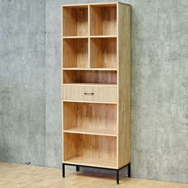 Kệ hồ sơ có ngăn kéo 70x35x195cm gỗ cao su THS68082
