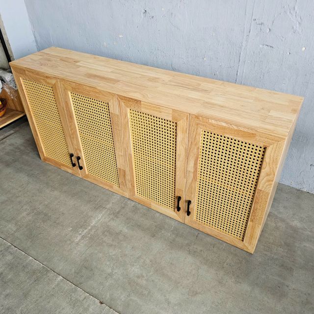 bộ tủ bếp mini gỗ cao su tự nhiên