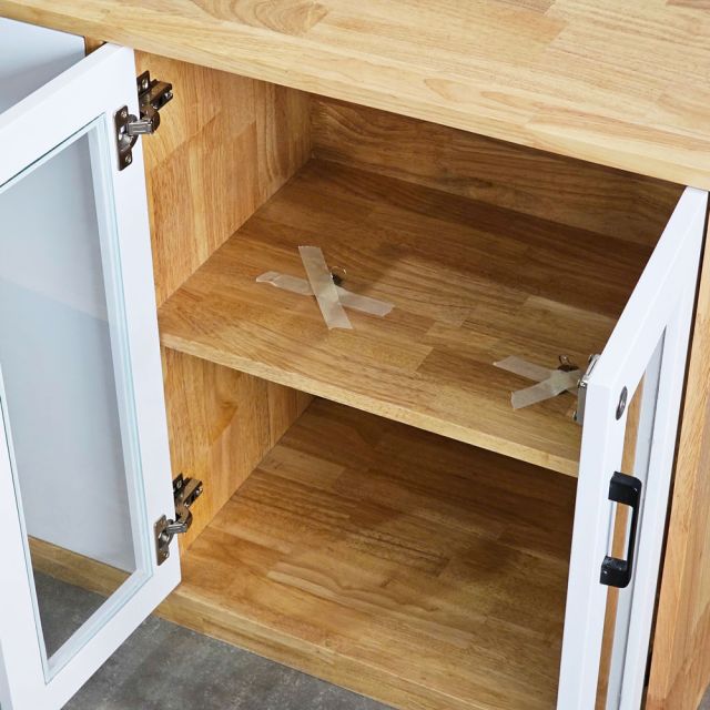 Tủ hồ sơ, tủ đầu bàn gỗ tự nhiên cửa kính THS68063