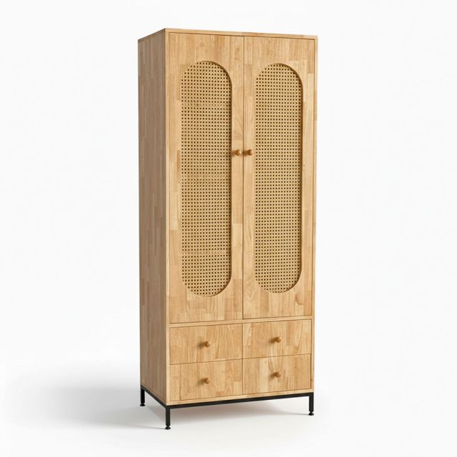 Tủ quần áo 80x50x190cm gỗ cao su TQA68063