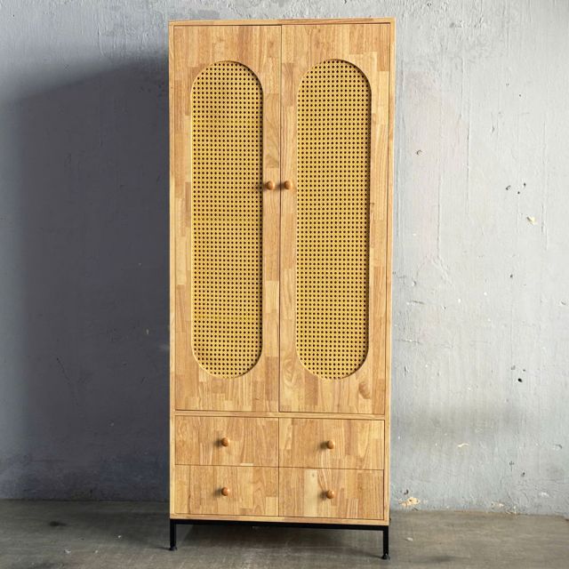 Tủ quần áo 80x50x190cm gỗ cao su TQA68063