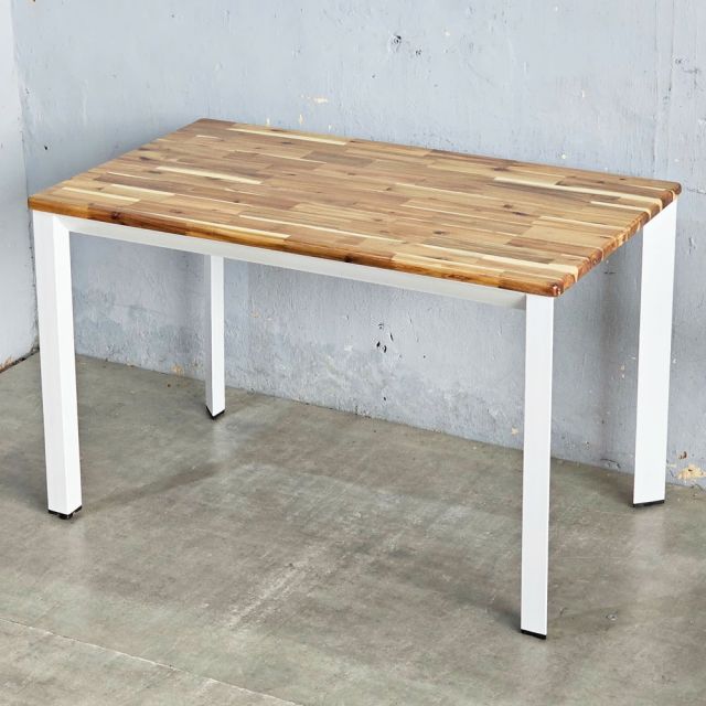 Bàn ăn chữ nhật 120x70cm gỗ tràm chân sắt tam giác BA68247
