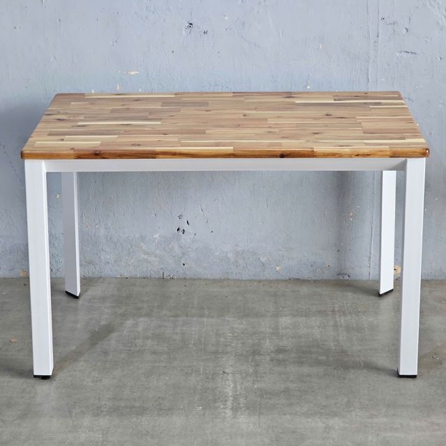 Bàn ăn chữ nhật 120x70cm gỗ tràm chân sắt tam giác BA68247