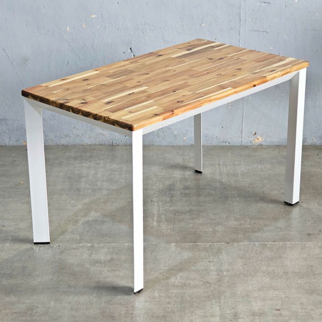 Bàn ăn chữ nhật 120x70cm gỗ tràm chân sắt tam giác BA68247