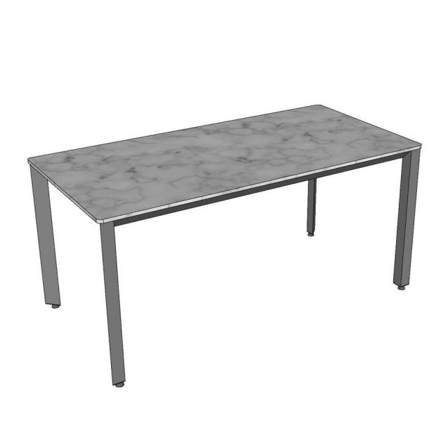 Bàn ăn chữ nhật 160x80cm mặt đá chân sắt tam giác BA68244