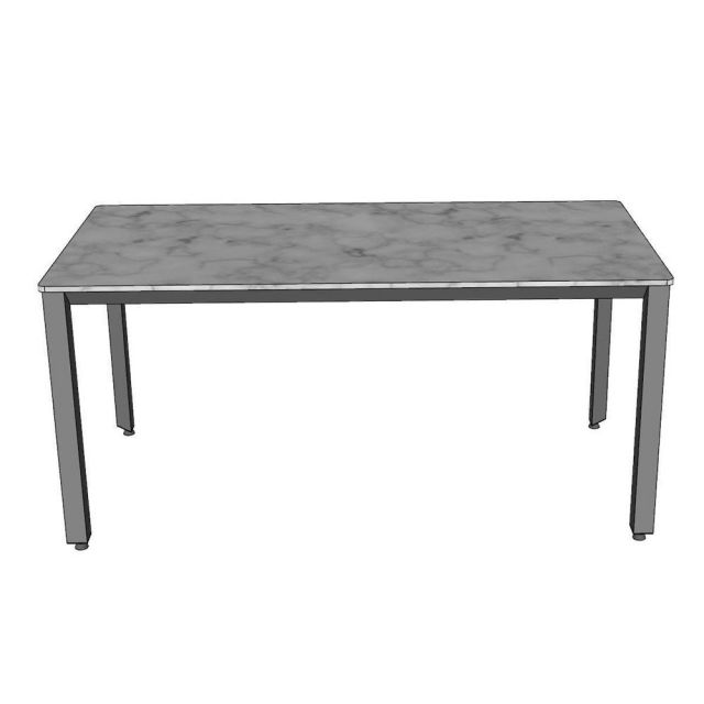 Bàn ăn chữ nhật 160x80cm mặt đá chân sắt tam giác BA68244