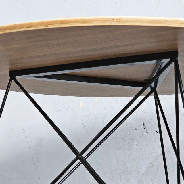 Bàn ăn tròn 120cm gỗ plywood chân sắt BA68248