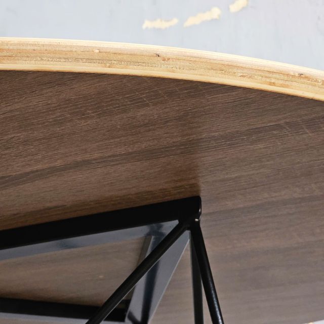 Bàn ăn tròn 120cm gỗ plywood chân sắt BA68248