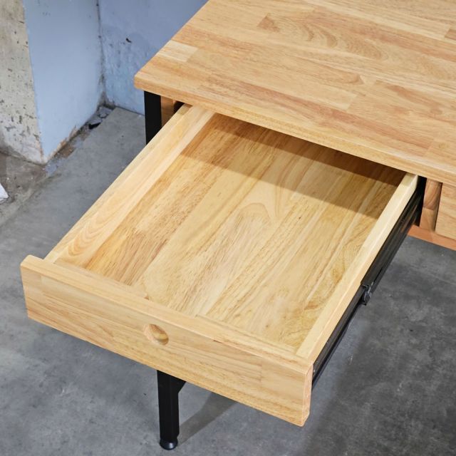 Bàn chữ L RIGEL 140x110cm gỗ cao su CD68039