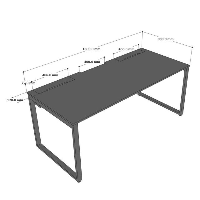 Bàn công nghệ ZDesk 180x80cm gỗ cao su ZD019