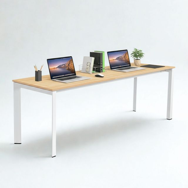 Bàn cụm 2 người 200x60cm gỗ cao su hệ Trian HBTA024 Bàn cụm 2 người 200x60cm gỗ cao su hệ Trian HBTA024