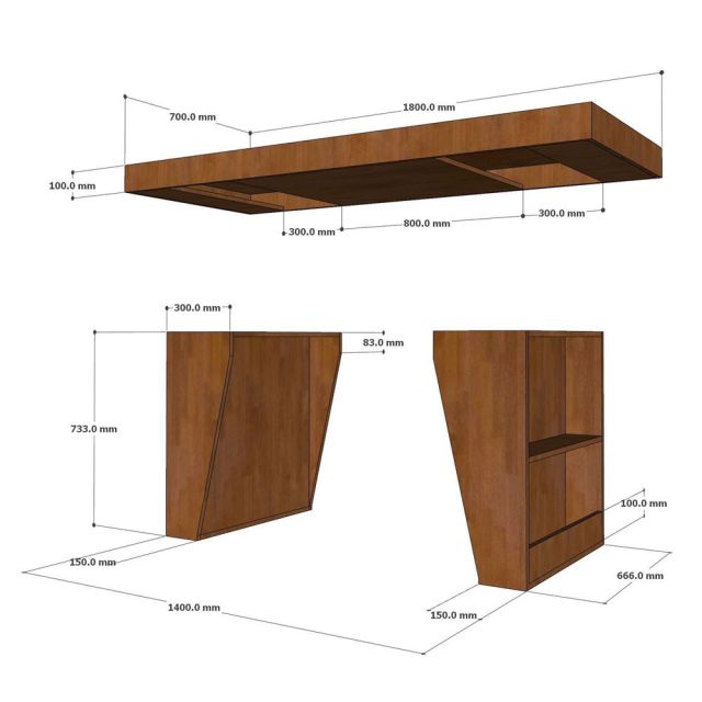 Bàn giám đốc PRESA 180x70cm gỗ cao su BGD68077