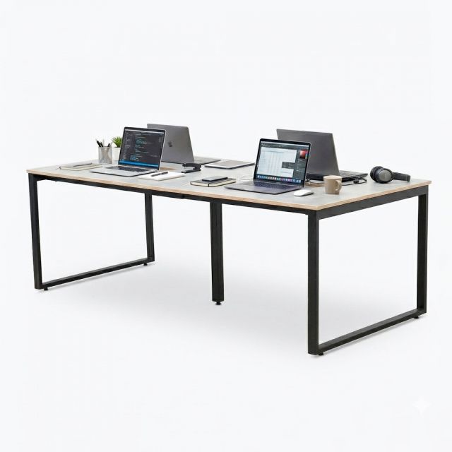 Bàn cụm 4 chỗ ngồi 240x120cm gỗ plywood HBRT109