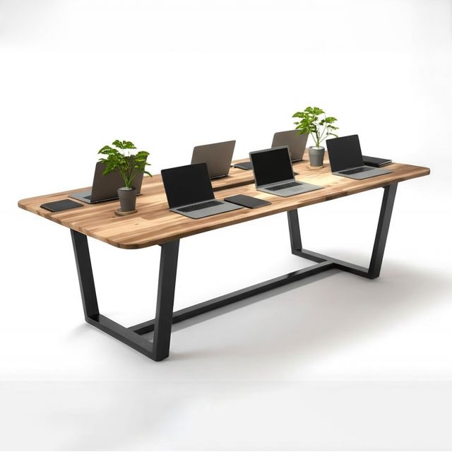 Bàn họp 240x120cm gỗ tràm chân sắt BH68016 Bàn họp 240x120cm gỗ tràm chân sắt BH68016
