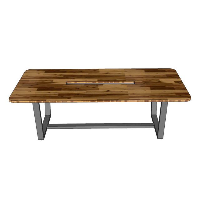 Bàn họp 240x120cm gỗ tràm chân sắt BH68016