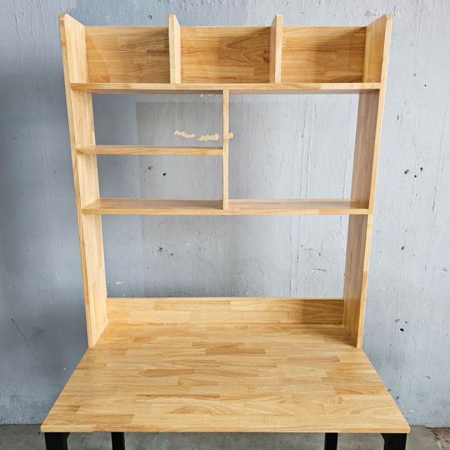 Bàn liền kệ 100x60x190cm gỗ cao su FD68075