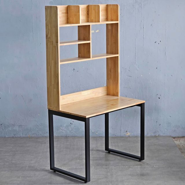 Bàn liền kệ 100x60x190cm gỗ cao su FD68075
