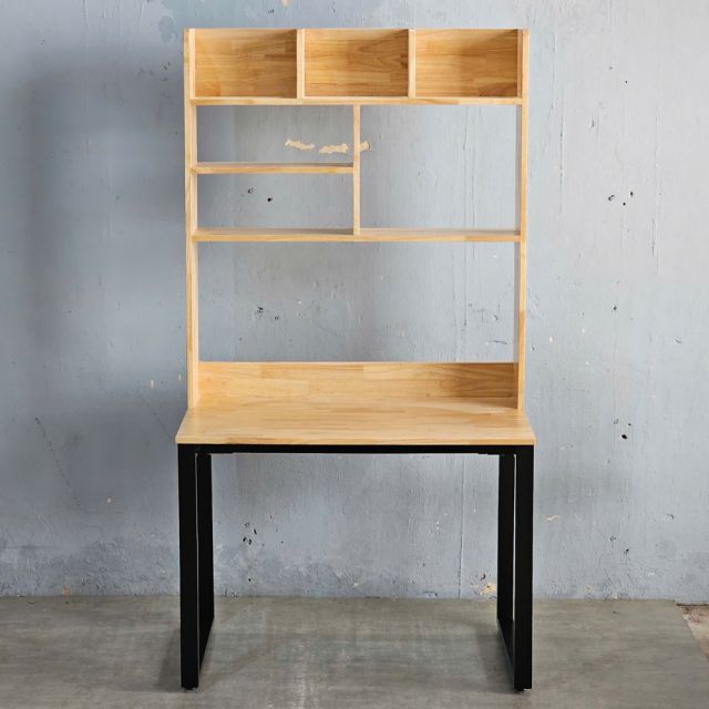 Bàn liền kệ 100x60x190cm gỗ cao su FD68075
