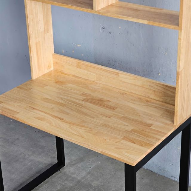 Bàn liền kệ 100x60x190cm gỗ cao su FD68075