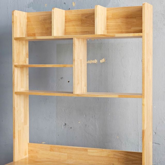 Bàn liền kệ 100x60x190cm gỗ cao su FD68075