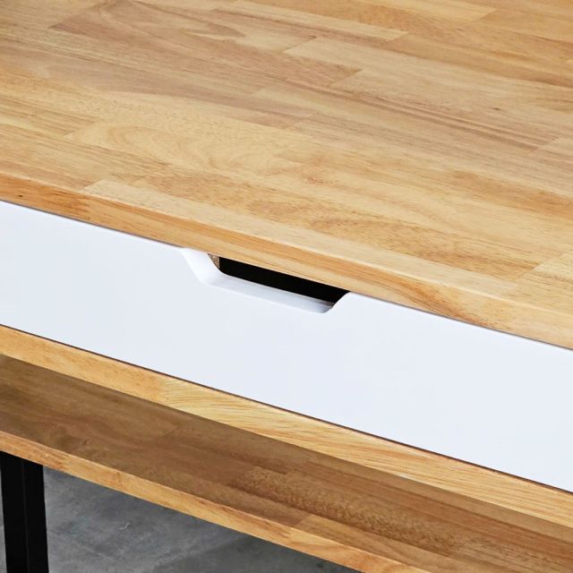 Bàn liền kệ có ngăn kéo 100x60x150cm gỗ cao su FD68074