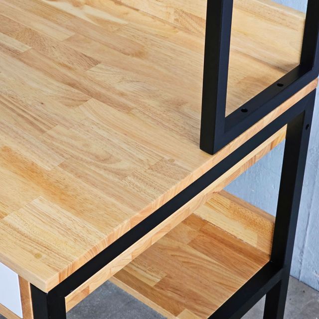 Bàn liền kệ có ngăn kéo 100x60x150cm gỗ cao su FD68074