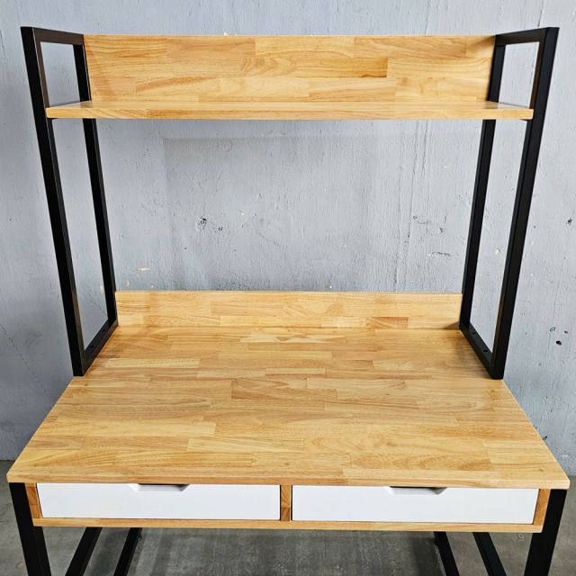 Bàn liền kệ có ngăn kéo 100x60x150cm gỗ cao su FD68074