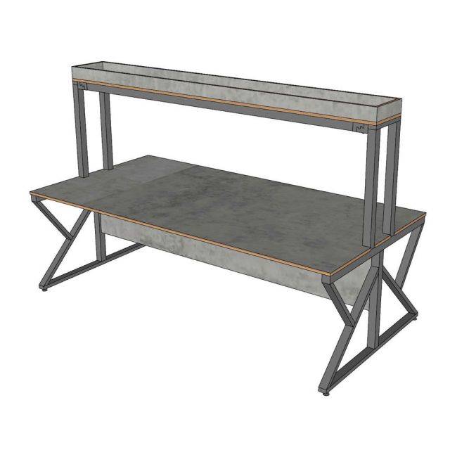 Cụm bàn 4 chô ngồi 200x120x150cm gỗ plywood hệ KConcept HBKC054