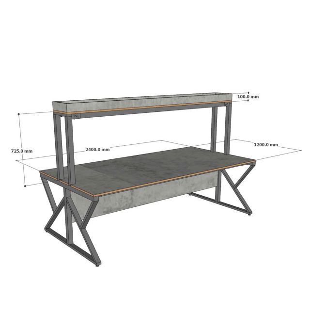 Cụm bàn 4 chô ngồi 200x120x150cm gỗ plywood hệ KConcept HBKC054