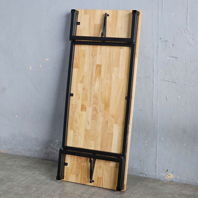 Bàn ngồi bệt gấp gọn 120x50cm gỗ cao su IED004
