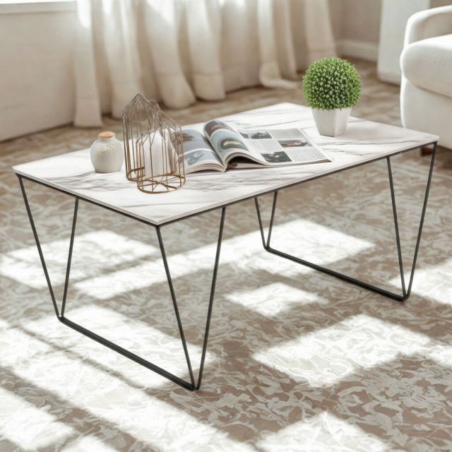 Bàn sofa VECTI 100x60cm mặt đá ceramic TT68320
