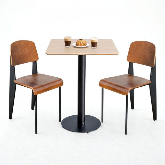 Combo bàn cafe vuông và 2 ghế NEVO CBCF340