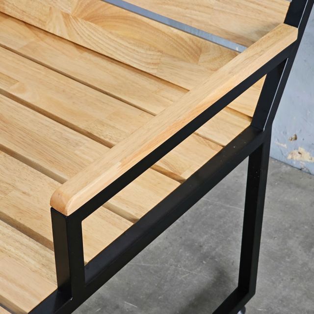 Ghế thư giãn gỗ cao su khung chân sắt GCF307