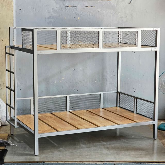 Giường tầng lắp ráp 125x210x180cm gỗ cao su GT015