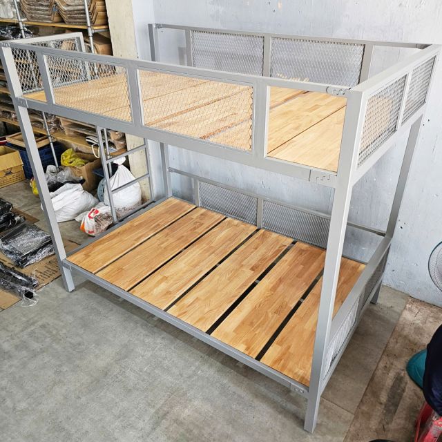 Giường tầng lắp ráp 125x210x180cm gỗ cao su GT015