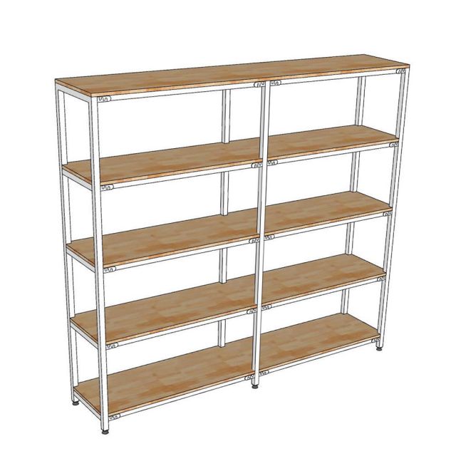 Kệ lắp ráp 5 tầng 200x40x180cm gỗ cao su KTT68029