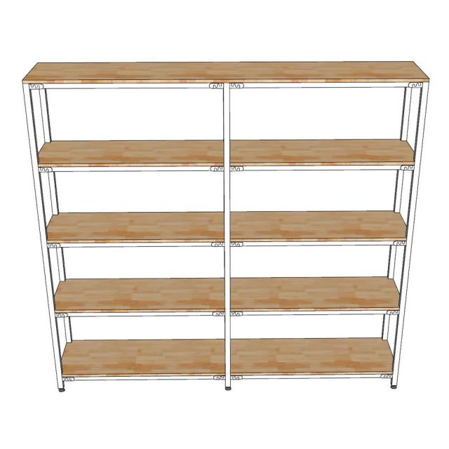 Kệ lắp ráp 5 tầng 200x40x180cm gỗ cao su KTT68029