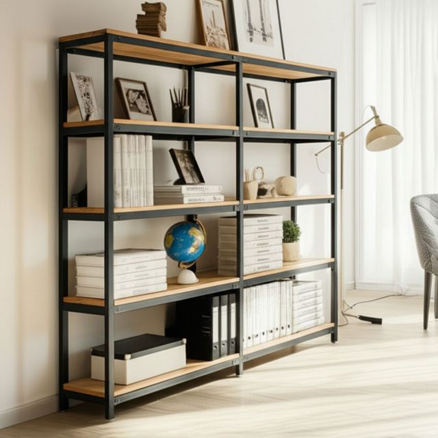 Kệ lắp ráp 5 tầng 200x40x180cm gỗ cao su KTT68029