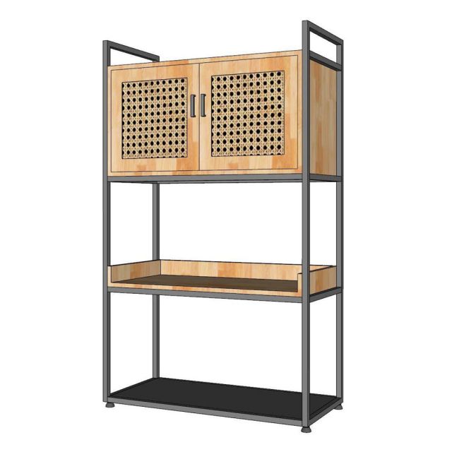 Kệ trang trí 84x40x140cm gỗ cao su KTT68030