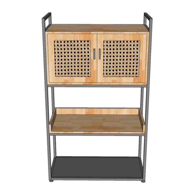 Kệ trang trí 84x40x140cm gỗ cao su KTT68030
