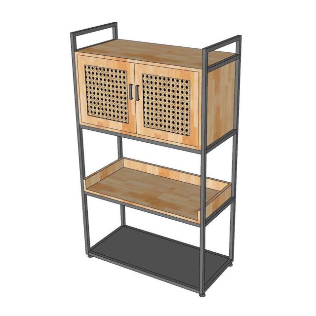 Kệ trang trí 84x40x140cm gỗ cao su KTT68030