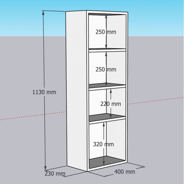 Kệ sách 4 tầng 40x23x113cm gỗ cao su KS68331