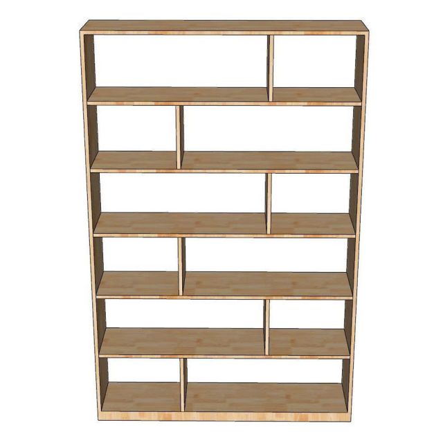 Kệ sách 120x28x185 gỗ cao su KS68332