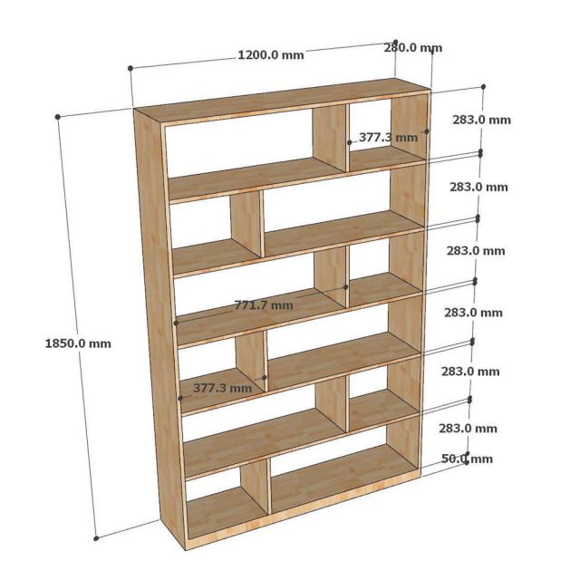 Kệ sách 120x28x185 gỗ cao su KS68332