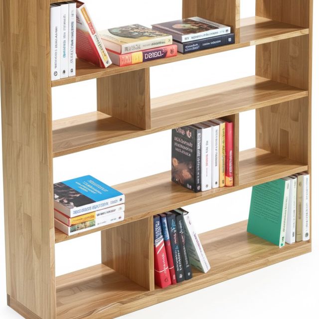 Kệ sách 120x28x185 gỗ cao su KS68332