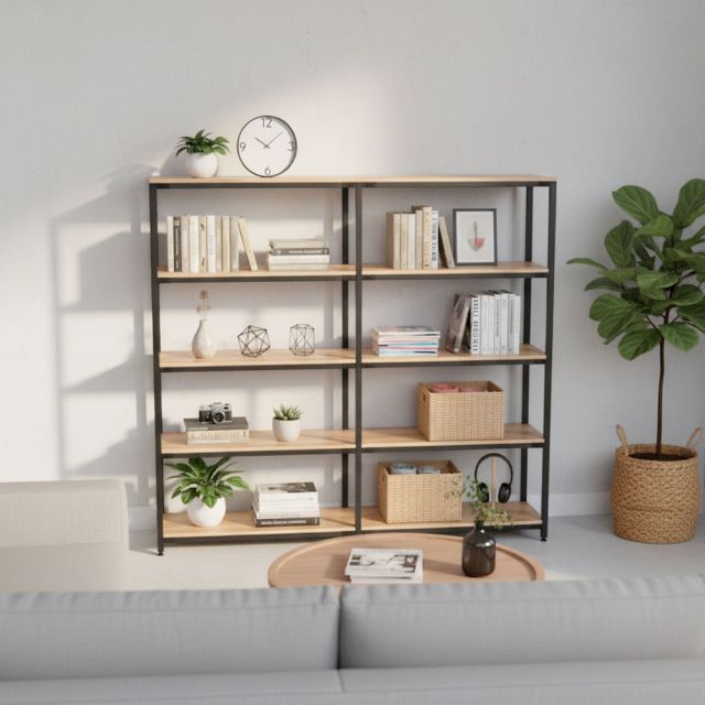 Kệ lắp ráp 5 tầng 200x40x180cm gỗ cao su KTT68029