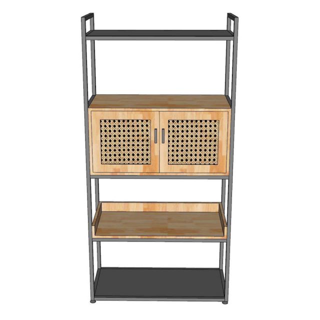 Kệ trang trí 84x40x170cm gỗ cao su KTT68031