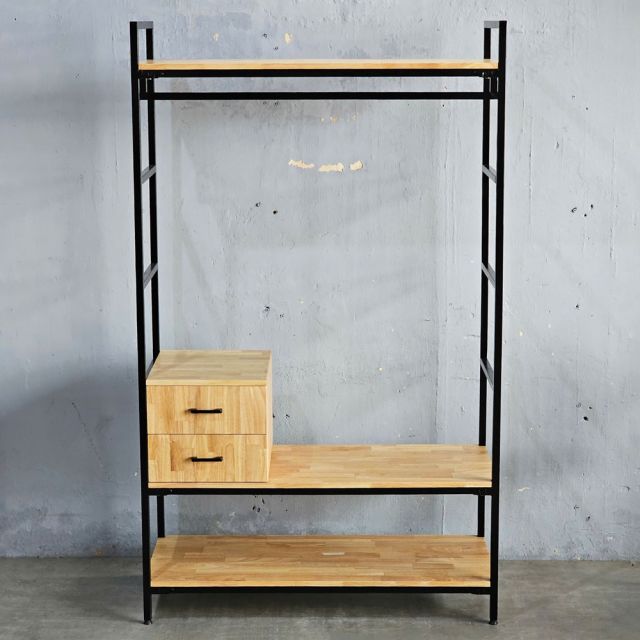 Tủ quần áo 120x50x200cm gỗ cao su KQA68063