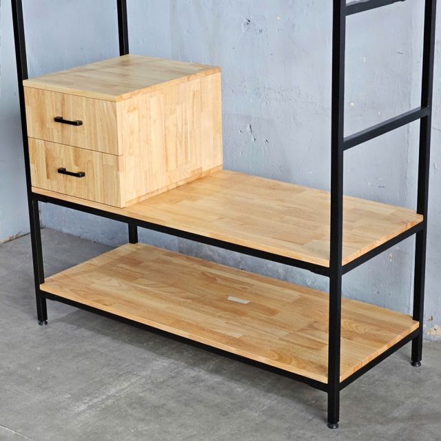 Tủ quần áo 120x50x200cm gỗ cao su KQA68063